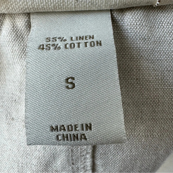 Londonjean Chino Short Sleeve Button Up‎ Top Jacket Linen Cotton Khaki Belted Sm - Picture 5 of 7